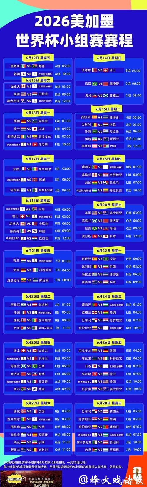 世界杯竞猜官网：最完整赛程信息一网打尽